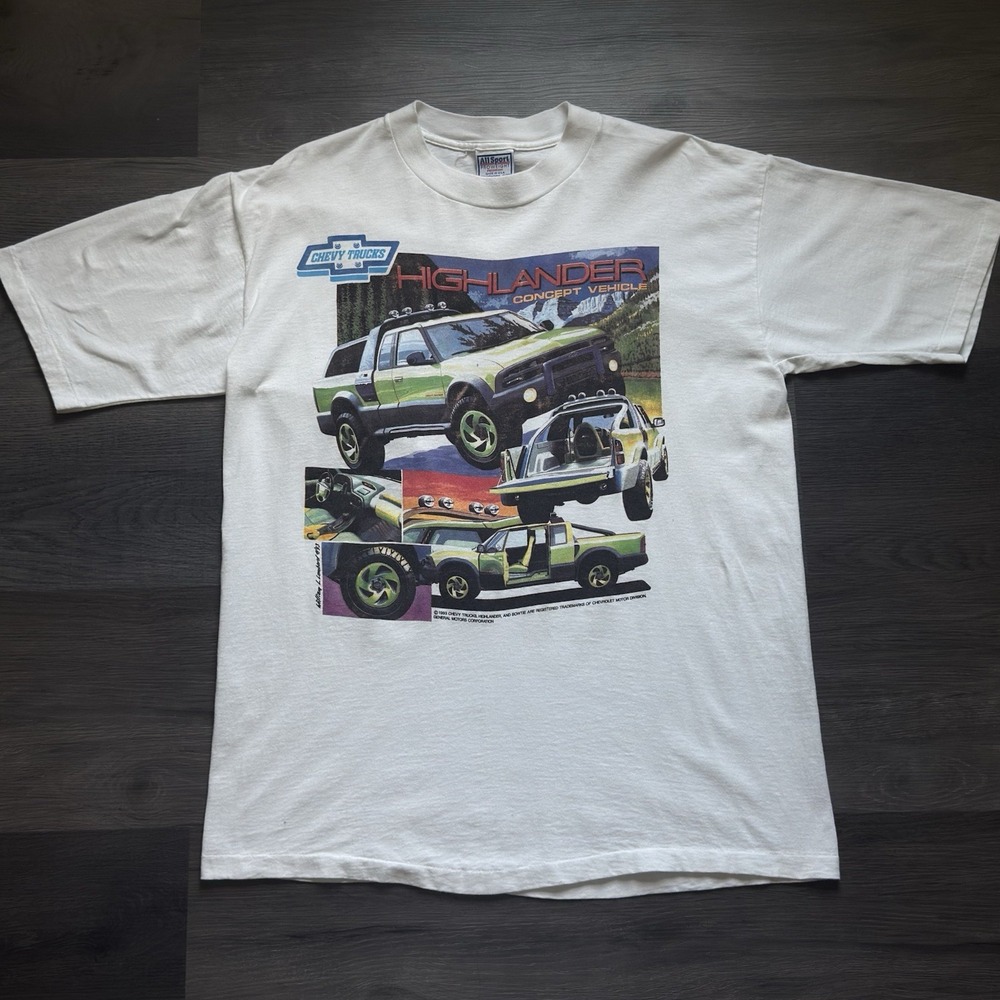 Vintage 90s Chevy Highlander Truck T-shirt Mens XL Made in USA Single Stitch